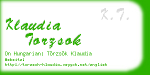 klaudia torzsok business card
