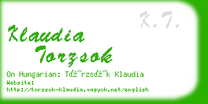 klaudia torzsok business card